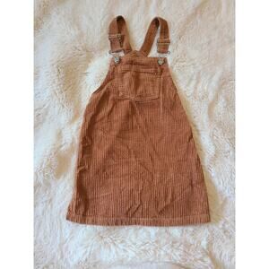 Forever 21 kids size 7/8 brown Corduroy overall dress